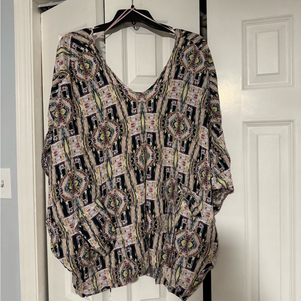 Victoria's Secret Pink Black and Multicolor Geometric Swim Coverup